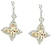 Floral Themed Sterling Silver Cognac CZ Dangle