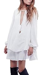 Sexy V-neck Chiffon Spring Summer Winter Long Sleeves  Dress