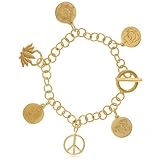 Mandala Charm Bracelet with 24 Karat Gold