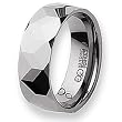 Polished Faceted Tungsten Carbide Ring (8.0 mm) - Sizes 7-13