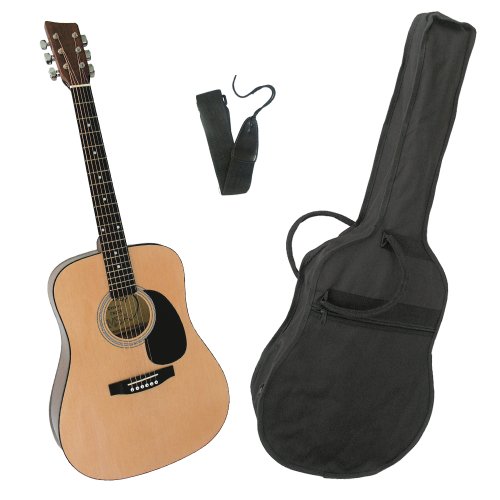 MSA CW 200 Westerngitarre inkl. Tasche/ Band/Imbus/gekapselte Einzelmechanik/integrierter Stahlstab/Neusilberb&uuml;nde Gr&ouml;&szlig;e 4/4, natur