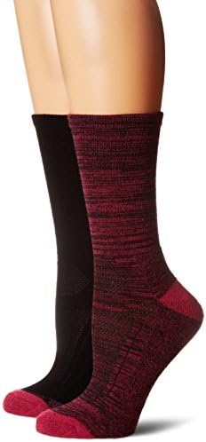 Hush Puppies Women's Ladies Acrylic Boot Sock 2-Pack, Fuchsia Mix/Black/Pink, 9-11