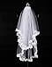 Wedtrend Women's White 1 Tier Applique Edge Wedding Veil with Comb