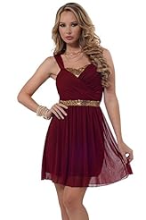 Sweetheart Flowy  Sequined Empire   Waistline Polyester  Dress With Rhinestones