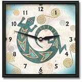 Kokopelli in Song Square Metal Wall Clock