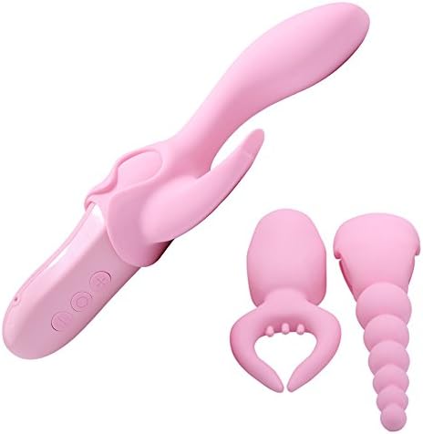 RabbitYoyo Waterproof Wireless 7X Multi-speed Magic Power Wand Massager Electrical Body Massager 3 in 1 set (Pink)