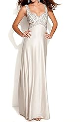 V-neck Polyester Sleeveless Full Length Cutout   Ball Gown  Dress