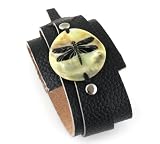 Wrap Around Leather Bracelet with Mother of Pearl – DragonFly
