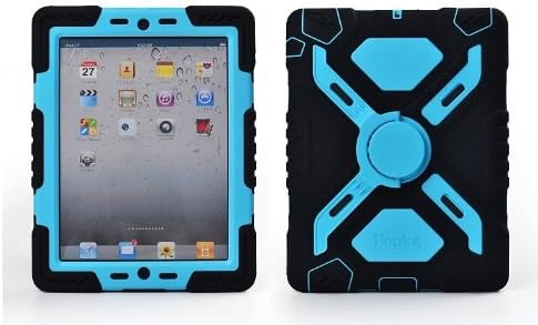 ElecDay Survivor iPad Mini Case iPad Mini 3 Smart Cover Military Silicone Child Proof Plastic Shell Kids Gift with Apple iPad Mini 2 Screen Protector (Black/blue)