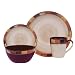 Gibson Casa Estebana 16-piece Dinnerware Set Service for 4, Beige and Brown