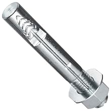 Wej-It Z1250 Bolt Wedge Anchor, Steel, Zinc Plated, Vibration Resistant, Meets ASTM B-633 Specifications, 1/2" Diameter, 5" Length, 1/2"-13 Threads, Pack Of 10
