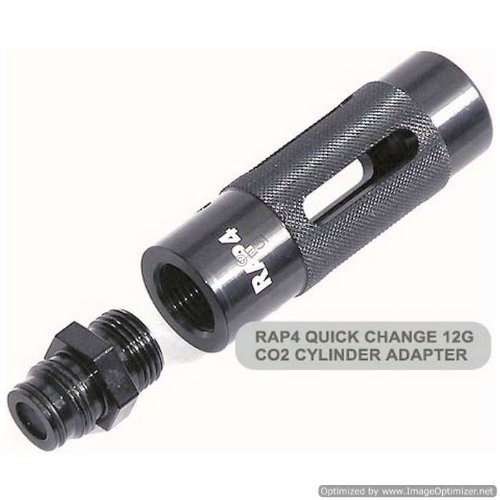Rap4 Paintball Quick Change 12g Co2 Adapter - Black