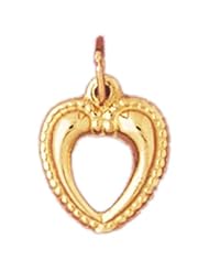 Dazzlers Solid 14k Gold Heart Charm Pendant Available in three colors from jewelsberry (weights: 0.8 grams only)