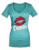 Detroit Tigers Seafoam Women's Baby Jersey V-Neck T-Shirt