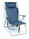 High Back Steel Backpack Beach Chair by WearEver Colors: Navy Blue