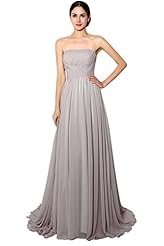 Strapless Natural   Waistline Chiffon Ruched Lace-Up Evening Dress/Prom Dress 