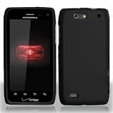  Verizon Motorola Droid 4 4G LTE аксессуаров - черный Конструктор прорезиненные защитные жесткие привязки случае на обложке + MyDroid Прозрачный / Clear Decal 