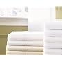 LinenSpa 200-Thread-Count Deep Pocket 100% Cotton Hotel Collection Bed Sheet Set - QUEEN, IVORY