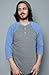 Alternative Apparel The Eco Heather Raglan Henley in Grey & Royal