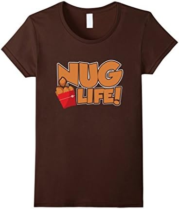 Women's Funny Chicken Nuggets T-Shirt Medium Brown