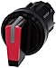 Siemens 3SU10022BL200AA0 Selector Switch, I-O-II, Plastic, IP66, IP67, IP69K Protection Rating, Black Plastic, 22mm, Red