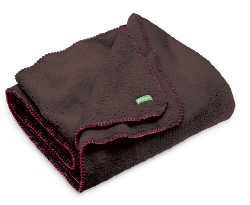 Ambajam Jumbo Cuddle Blanket (Chocolate Brown with Pink Trim) product image