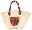Moroccan Straw Summer Beach / Shopper / Tote Bag 22" x 13"