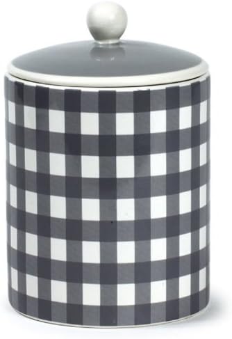 At Home with Marieke Livia Gray Check Storage Jar