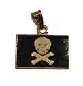 14k Gold Enamel Pirate Flag Charm