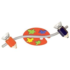 Eglo  87354A Jolly, Multi-Colored, 2-Light Children's Light Fixture
