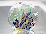 Murano Design Mouth Blown Glass Art Fish Family in Crystal Handmade Art Glass Paperweight Pw-211