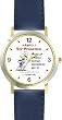 Habit 1 - To Be or Not to Be (Spanish Text) - DELUXE TWO-TONE WATCH from THE 7 HABITS - WATCH COLLECTION BY WATCHBUDDY&reg; - Arabic Numbers - Blue Leather Strap-Size-Large ( Men's Size or Jumbo Women's Size )