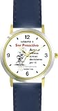 Habit 1 - To Be or Not to Be (Spanish Text) - DELUXE TWO-TONE WATCH from THE 7 HABITS - WATCH COLLECTION BY WATCHBUDDY&reg; - Arabic Numbers - Blue Leather Strap-Size-Large ( Men's Size or Jumbo Women's Size )