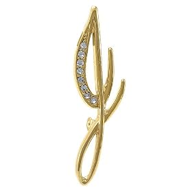 Gold Tone Initial Letter Brooch Pin - J