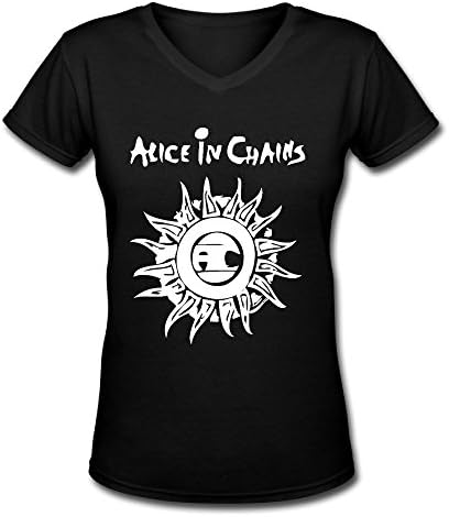 Alice In Chains Logo 2016 V Neck T Shirt For Women Black
