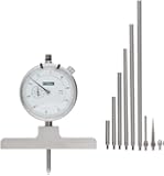 Fowler 52-125-006-1 Steel X-Series Depth Gauge with Satin Chrome Finish, 0-22" Measuring Range, 0.001" Resolution