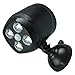 HapWay 2 Pack 600-Lumen Bright Weatherproof Wireless Battery Powered 4 Led Wall Light Motion Sensor Outdoor Spotlight with Activated Light and Motion Sensor for Decks,Porch（4*3w Led Bulbs，Black）
