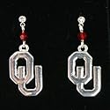 Oklahoma Sooners Crystal Bead Logo Earring NCAA College Athletics