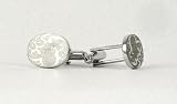 Flower Design Silver Brushed Cufflinks Cuff Links