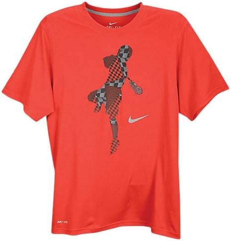 Nike Men's Dri-FIT Legend Short-Sleeve Lacrosse T-shirt Charcoal Red/smoke (Large)