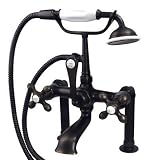 American Bath Factory F1-1116-OB-F9-9400-MX-OB F1-1116 Deck Mount Bathtub Faucet, Metal Cross Handle