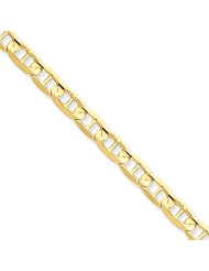 6.0 mm Solid 14K Yellow Gold High Polish Classic Mariner Link Chain Necklace 16" - 30" Available