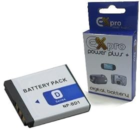Ex-Pro High Power Plus+ NP-BD1 NP-FD1 NPBD1 DPFD1 High Power Premium Sony Cybershot Cyber-shot Replacement Lithium Li-on Camera Battery for:- DSCT2, DSC-T2, DSCT70, DSC-T70, DSCT77, DSC-T77, DSCT90, DSC-T90, DSCT200, DSC-T200, DSCT300, DSC-T300, DSCT500, DSC-T500, DSCT700, DSC-T700, DSC-T900, DSCT900