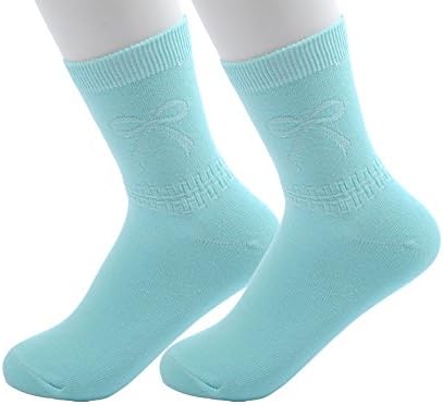 CGF Girl's Combed Cotton Flat Crew Sock LightBlue