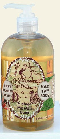 Dolce Mia Vintage Hawaiian Tropical Citrus Natural Liquid Soap with Olive Oil 12 oz. Pump (6 per order) Personalized Gift Favors