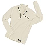 TAIGA Men's Polartec Microfleece Long-sleeved Zip Shirt, Ivory, MADE IN CANADA