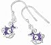 Punky Fish Sterling Silver E2686M Purple Enamel Punky Fish Drop Hook Earrings