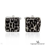 VENETIAURUM Murano Glass Mens Cuff Links. Length 16 mm. Total Item weight 11.4 g.