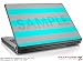 Medium Laptop Skin Kearas Psycho Stripes Neon Teal and Gray