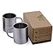 Coffee Mugs Stainless Steel - Double Wall - with Laser Words Red & Green -13.5oz - Metal Coffee Mug Tea Cups - with Round Handles - perfect for Home Camping RV Gift - Shatterproof Set of 2